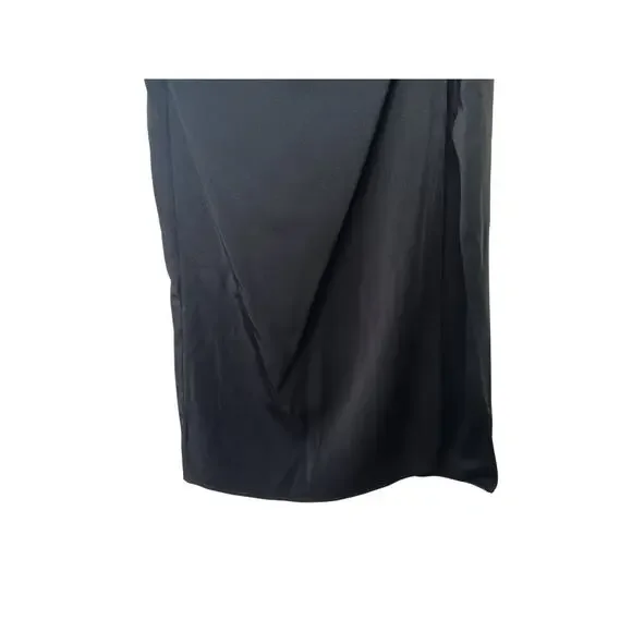 New with Tags Mac Duggal Black One Shoulder Feather Trim Gown Formal Dress Size6 - Picture 7 of 16